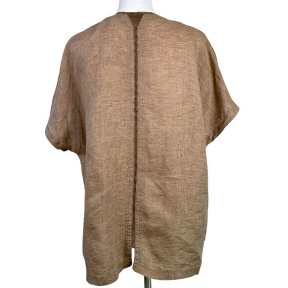 Poetry Crochet Trim Linen Size 10‎ V-neckline Tunic Top - Picture 7 of 11